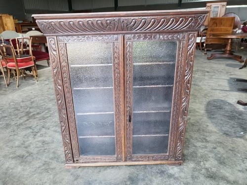 Antique dark oak carved - , ornate