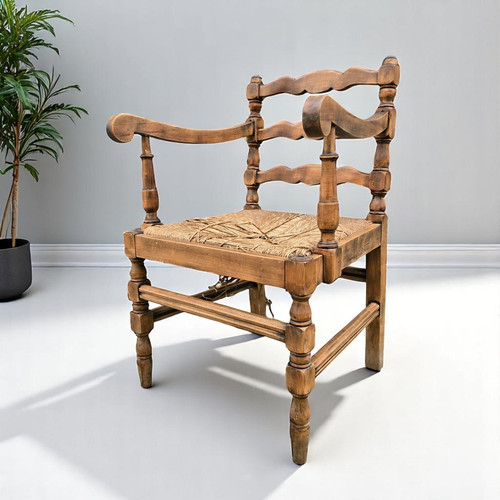 Antique oak rush seat - oak,