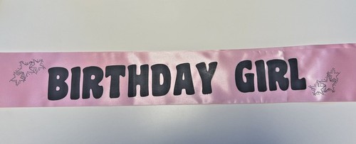 Birthday girl sash pink - pink,
