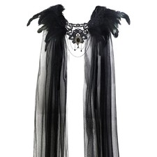 Women Black Feather Collar