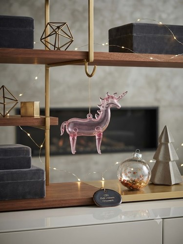 Pink hand blown unicorn - blown,