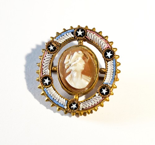 Antique micro mosaic cameo - antique,