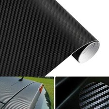 3D Black Carbon Fibre Vinyl Car Wrap Film Air Bubble Free UK Stock