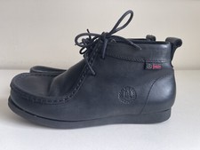 Boys Original Henri Lloyd Leather School Shoes Boots  Black- Size UK 5