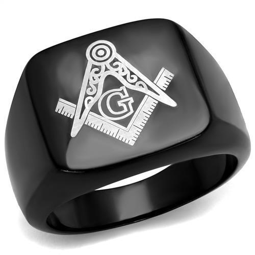 Mens masonic ring black
