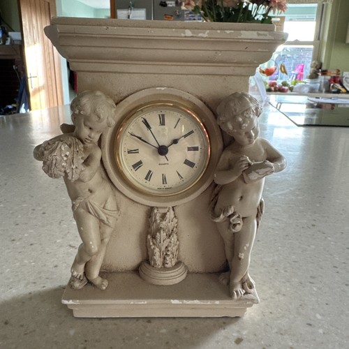 Cherub mantle clock - mantle,