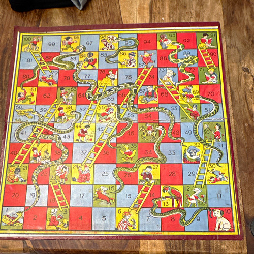 Vintage 1930s snakes ladders - 1930s,