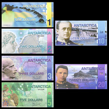 A Collection of 6 Beautiful Uncirculated Fantasy Bank Notes from Antartica