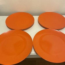 Vintage Melamine Melaware Orange Dinner Plates x 4 Camping Campavan Picnic