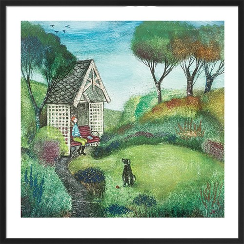 Secret garden framed - garden, art