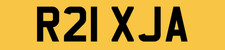 RJA THEME OLD PRIVATE CAR REG NUMBER PLATE R21 JXA ALL FEES PAID INITIALS RJ RA