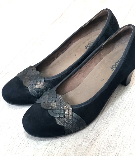 Gabor black suede - suede, court