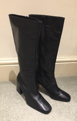 Next black leather boots - black,