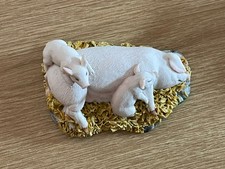 ? Royal Doulton Pig Figurine Sow with Two Piglets on Straw 9cm  Original Label