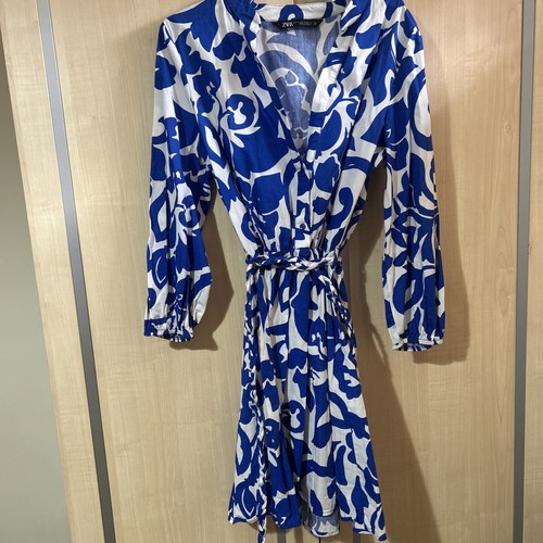 Zara blue white abstract - blue, &