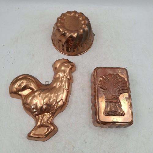 Copper jelly moulds cake tins - copper,