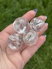 Clear Quartz Rainbow Small Spheres Crystal Polished Gemstone