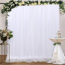 White Fabric Backdrop 10x10ft(3m) Opaque Stage Backdrop Curtains