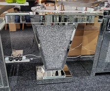 90cm Unique Design,  Diamond Crushed Crystal Mirrored Console/hall Table