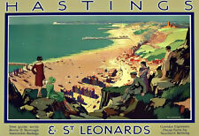 Southern Railway for Hastings & St Leonards  Train Rail Travel  Poster Print