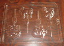 Plastic chocolate lolly mould 4 Farm Animals