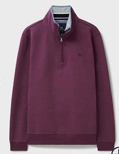 Mens Mulberry CREW CLOTHING 1/4 Zip Sweatshirt XXL