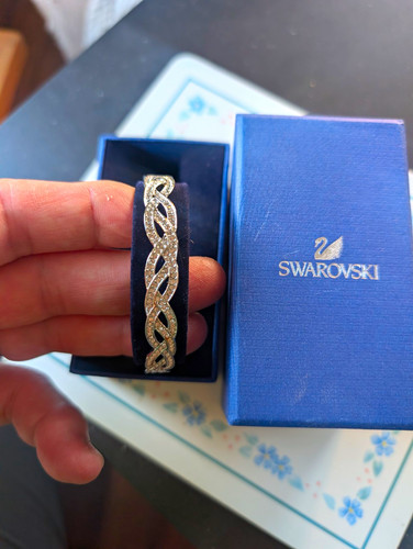 Swarovski silver tone pavé - silver-tone,