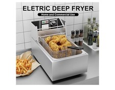 10L Commercial Electric Deep Fryer Fat Chip Frying Pan & Basket Stainless Steel