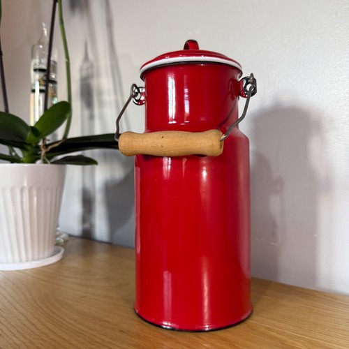 Vintage red enamel - enamel, milk