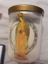 Vintage cathedral candle notere dame  paris prayer candle unused 3 inches 