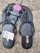 Primark Ladies Black Flip Flops Size 5 New With Tags