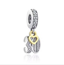 30th Birthday Charm For Charm Bracelet/necklace Genuine 925 Sterling Silver