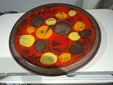 Ceramano German Vintage 1960's Retro Space Age Modernist Xl Fat Lava Plate 