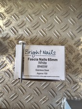 Bright Nails Fascia Nails 65mm White Stainless Steel Box Of 100