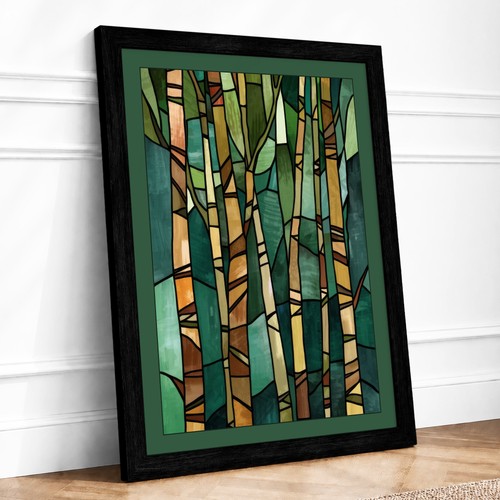 Bamboo forest botanical framed - forest,