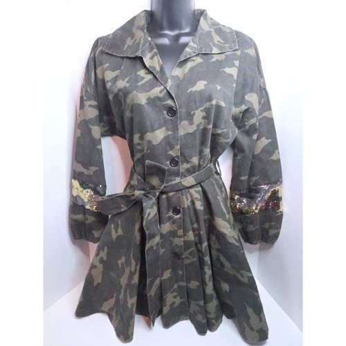 Camo sequin back - sequin, belted
