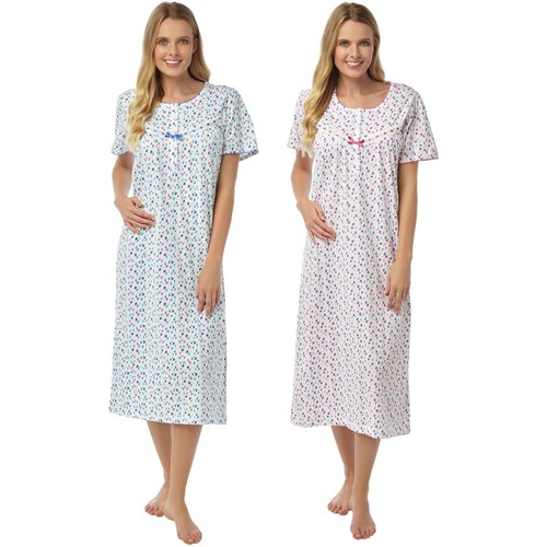 Cotton nightdress short sleeve - short,