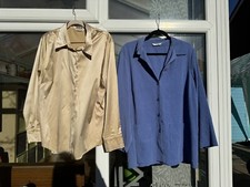 St Michael M&S Vintage Top Bundle Blue UK 18 Gold Pyjama Silk Top UK 20