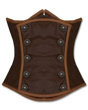 Brown Real Pure Leather Corset