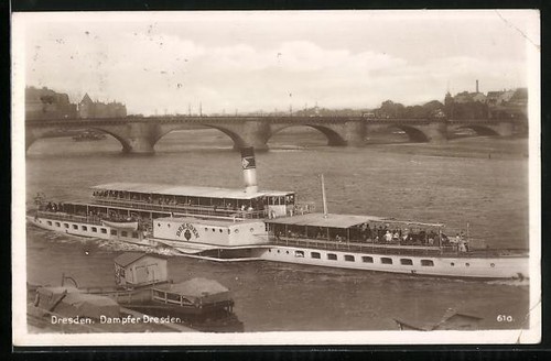 Postcard dresden steamboat - postcard,