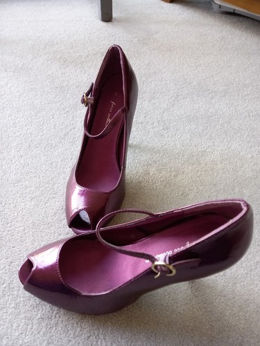 Metallic burgundy shoes women - burgundy,