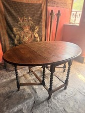 English Antique Oak George V Gateleg Breakfast Dining Table Circa 1900