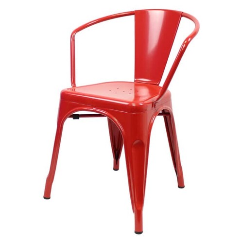 Tolix style armchair gloss red - tolix,