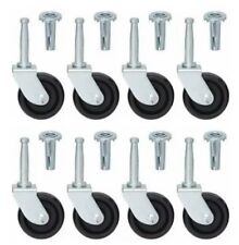 8 x Furniture swivel Castor Wheels With Inserts-For Divan Bed Trolley Sofa Chair
