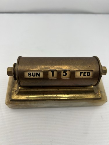 Vintage brass perpetual desk - vintage-brass,