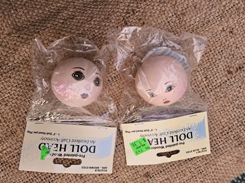 Vintage wooden doll heads - vintage,