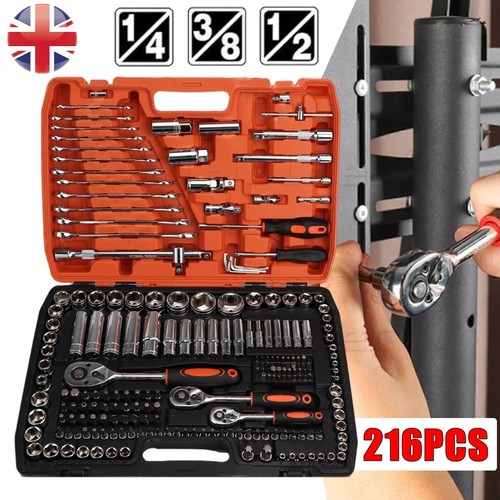 216 pcs socket set 3 - 216, 1/4"