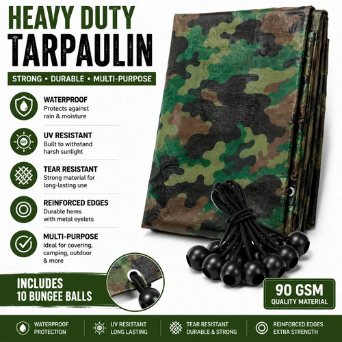 Camouflage tarpaulin with - tarpaulin, 10