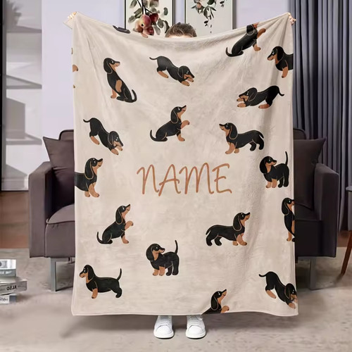 Personalised dachshund blanket - personalised,