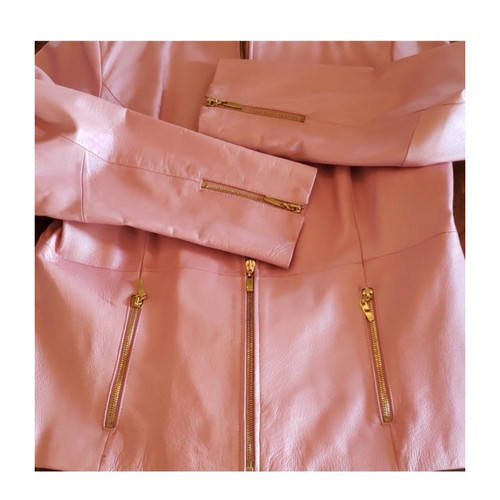 Vintage pink leather - pink,